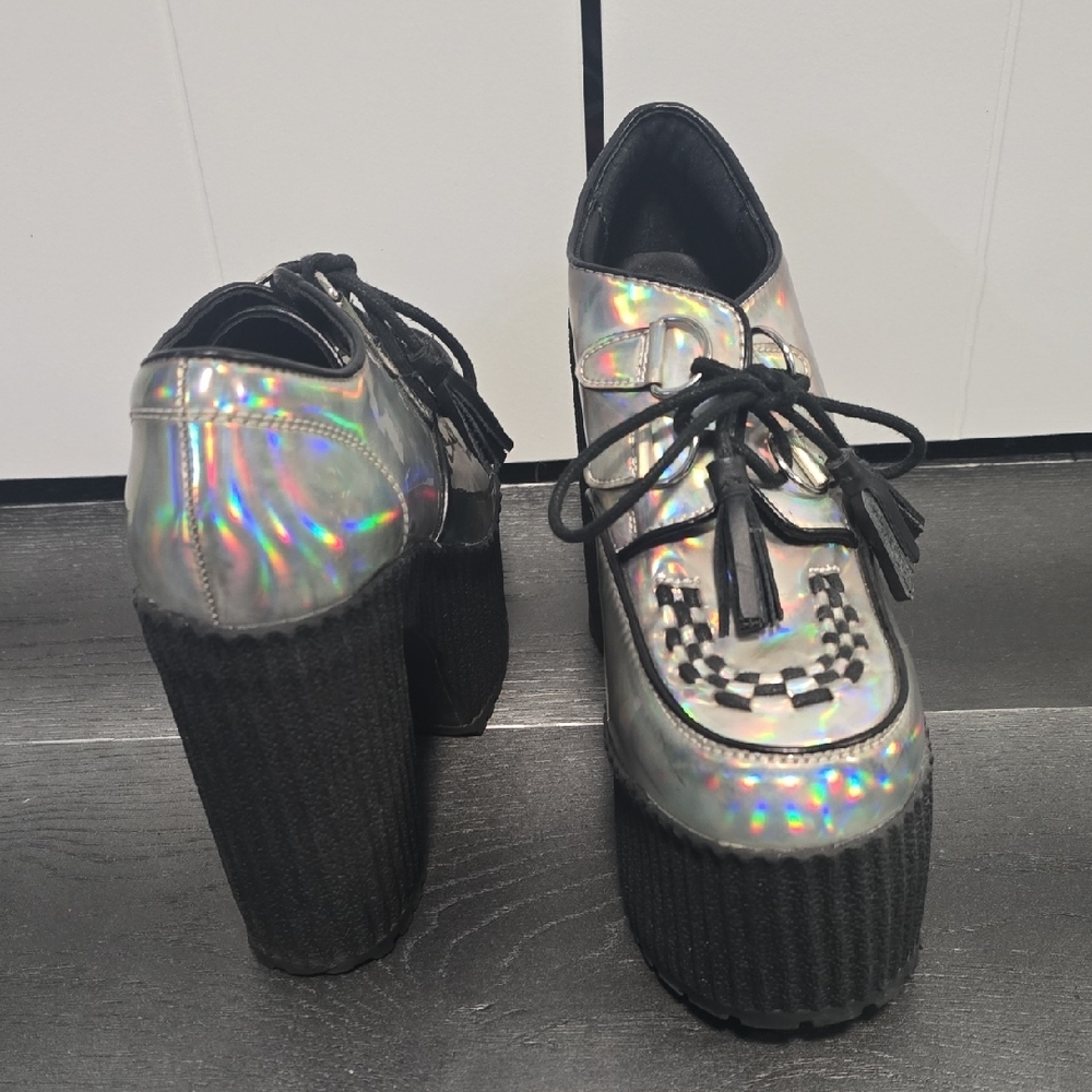 Current Mood Iridescent Platform Shoes with Black Trim - Picture 5 of 5